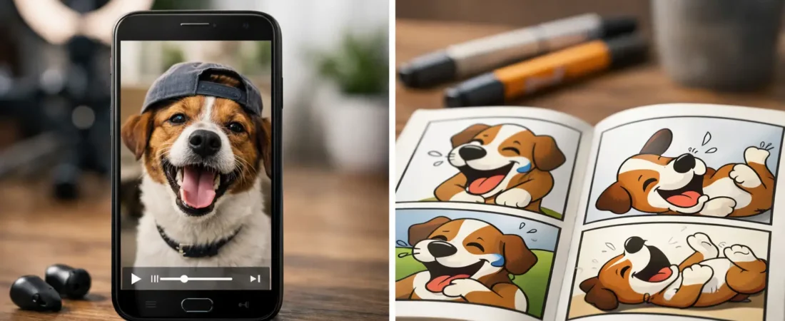 Dog Reels vs Static Comics: Which Gets the Laugh?